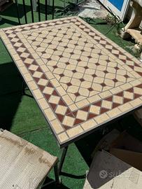 Set Stilnovo mosaico (Tavolo +4 sedie con cuscino)