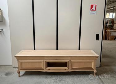 Mobile base madia porta TV soggiorno legno grezzo