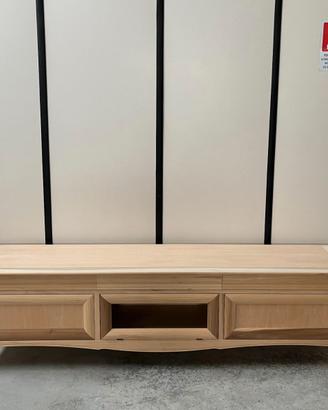 Mobile base madia porta TV soggiorno legno grezzo