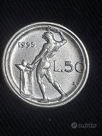 Moneta da 50 lire unica