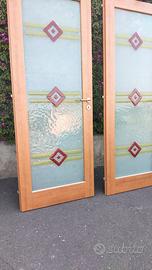 Porte interne in legno con vetri decorato satinato