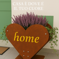 FIORIERA A CUORE IN ACCIAIO CORTEN