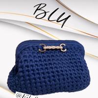 Borsa Artigianale Blu Notte Nuova ( 34x15 cm citca