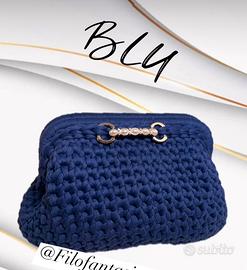 Borsa Artigianale Blu Notte Nuova ( 34x15 cm citca