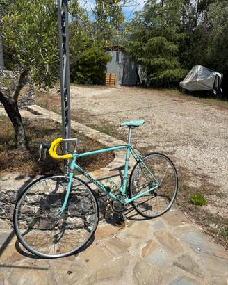 Bici Bianchi vintage da corsa celeste originale