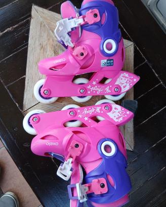 Pattini OXELO Roller bambina PLAY3 rosa-lilla