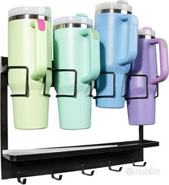 Organizer parete tazze 40oz con ganci metallo