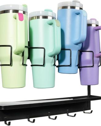Organizer parete tazze 40oz con ganci metallo
