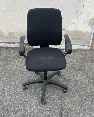 3 sedie da ufficio tessuto nero