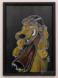 Dipinto Muttley Acrilico su tela 44x70