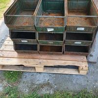 contenitori metallo " bocca di lupo " vintage