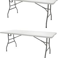 6 Tavoli pieghevoli, portatili, in resina.