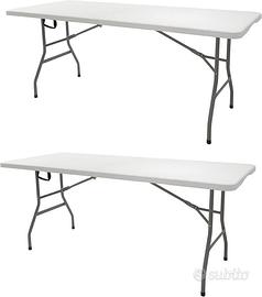 6 Tavoli pieghevoli, portatili, in resina.