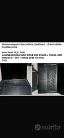 Computer acer di ottime qualità,  lo consiglio.