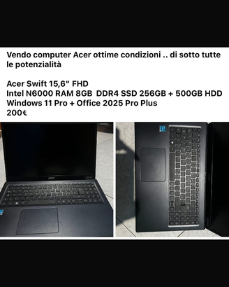 Computer acer di ottime qualità,  lo consiglio.
