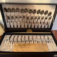 Set posate Abert vintage 75 pezzi acciaio/oro