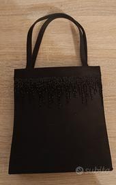 Borsa Airoldi vintage elegante da sera nera 18cm