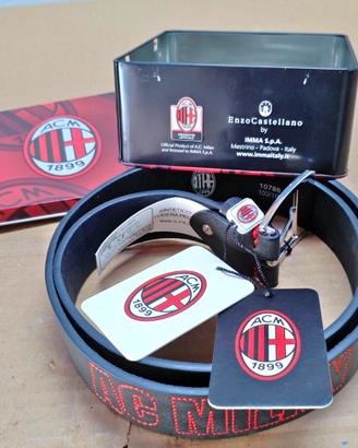 Cintura uomo Milan cinta ufficiale scatola metallo
