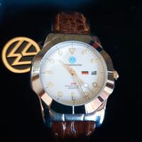 OROLOGIO NUOVO VOLKSWAGEN SFONDO BIANCO CINT PELLE