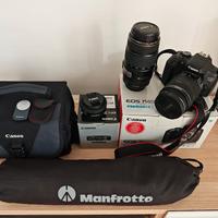 Canon 750D (3700 scatti) + 3 Obiettivi + Manfrotto