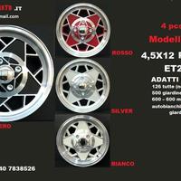 Cerchi f500 4,5x12 pcd 4x98 fiat 126 autobianchi