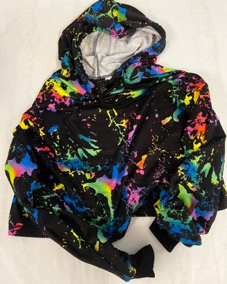 set ballo zumba fitness palestra fluo felpa top S