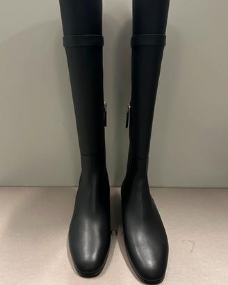 Stivali in pelle neri Giorgio Armani