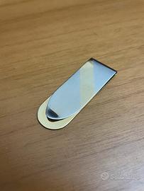 Fermasoldi vintage ottone e metallo argentato