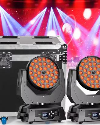 Testa Mobile Wash Zoom Led 36 x 18w 6in1 RGBWA-UV