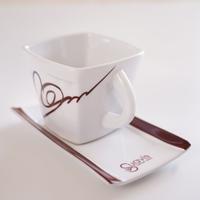 2 SET SUAVIS da 4 tazze di porcellana cioccolata