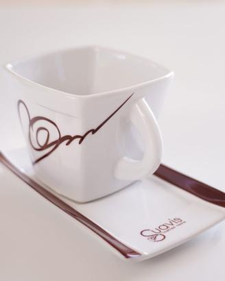 2 SET SUAVIS da 4 tazze di porcellana cioccolata