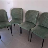 Set 4 sedie in Velluto Verdi