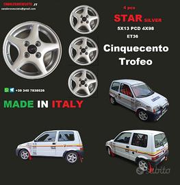 CERCHI lega 13 pollici Cinquecento Trofeo sporting