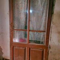 Porta antica in legno e vetro 