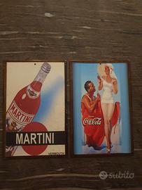 Targhe Vintage anni 50 Martini e Coca cola