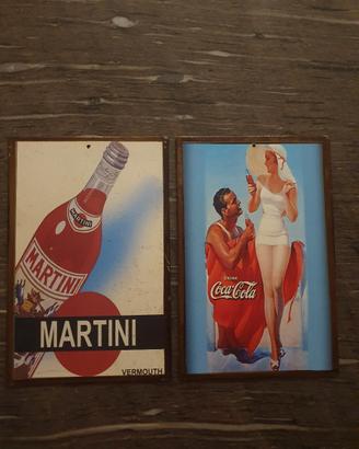 Targhe Vintage anni 50 Martini e Coca cola