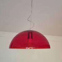 lampadario vetro rosso da design 