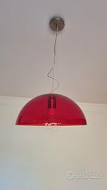 lampadario vetro rosso da design 