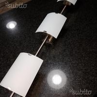 Lampadario acciaio satinato