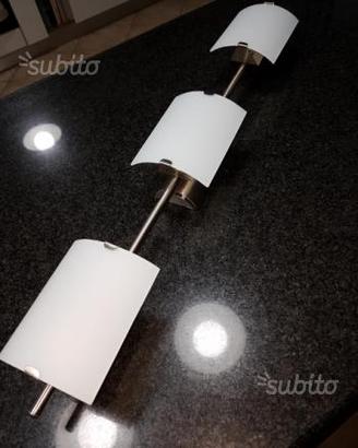 Lampadario acciaio satinato