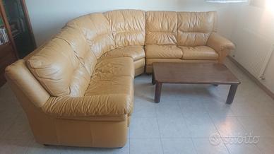 Divano angolare in vera Pelle