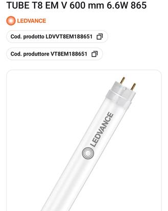 Confezione da 10 tubi led ledvance T8 EM V 600