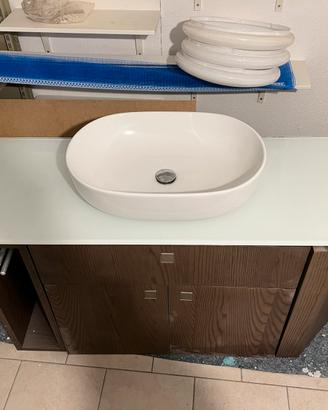 Mobile bagno sospeso con specchio e led