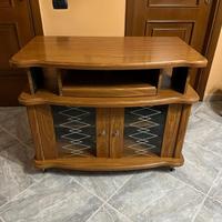 Mobile porta TV in legno con vetrinette