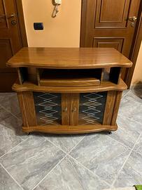 Mobile porta TV in legno con vetrinette