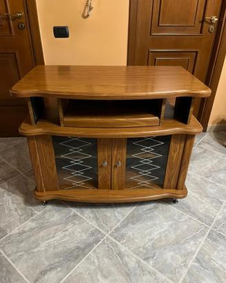 Mobile porta TV in legno con vetrinette