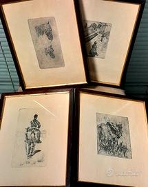 4 opere grafiche Giovanni Fattori prezzo x1