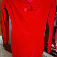 Vestito velluto rosso donna tg 44