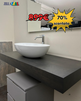 top scatolato rovere nodato ardesia L 120 + lavabo
