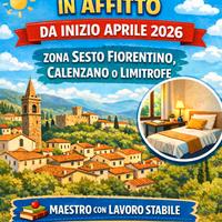 Stanza pochi mesi dal 7 Aprile per docente a Sesto